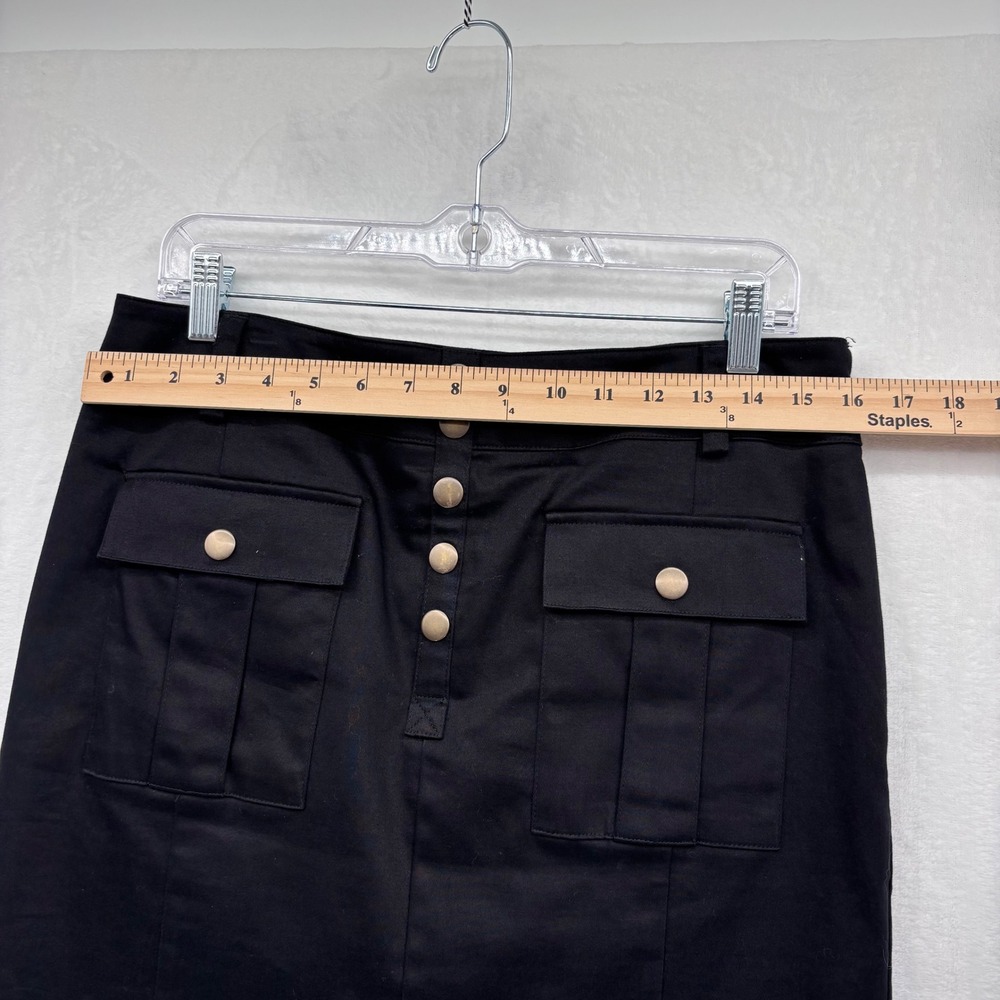 Dana Buchman Womens Pencil Skirt Black 10 Sailor Pockets Corpcore Business Basic - Picture 4 of 6